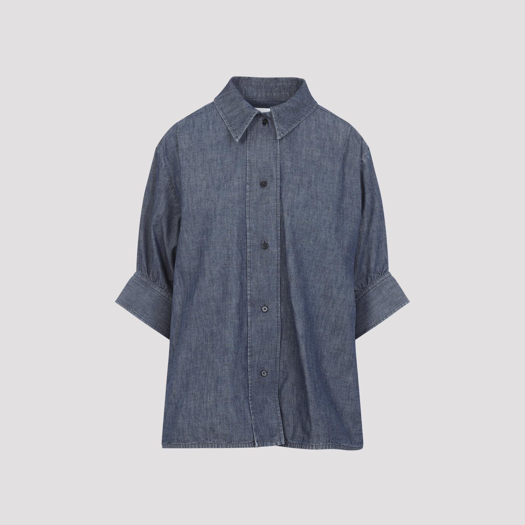 jil sander boxy shirt blue cotton - women
