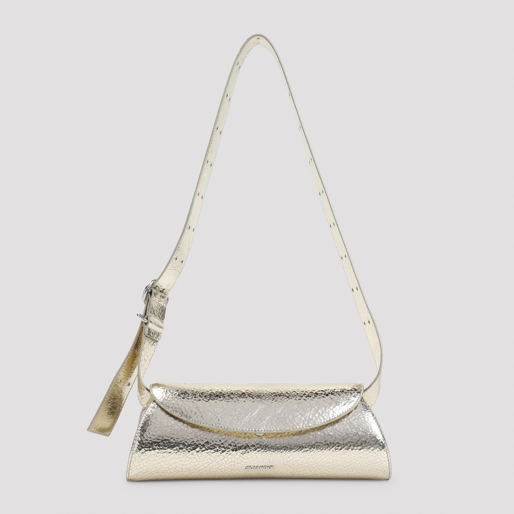 jil sander cannolo small shoulder bag metallic ovine leather - women