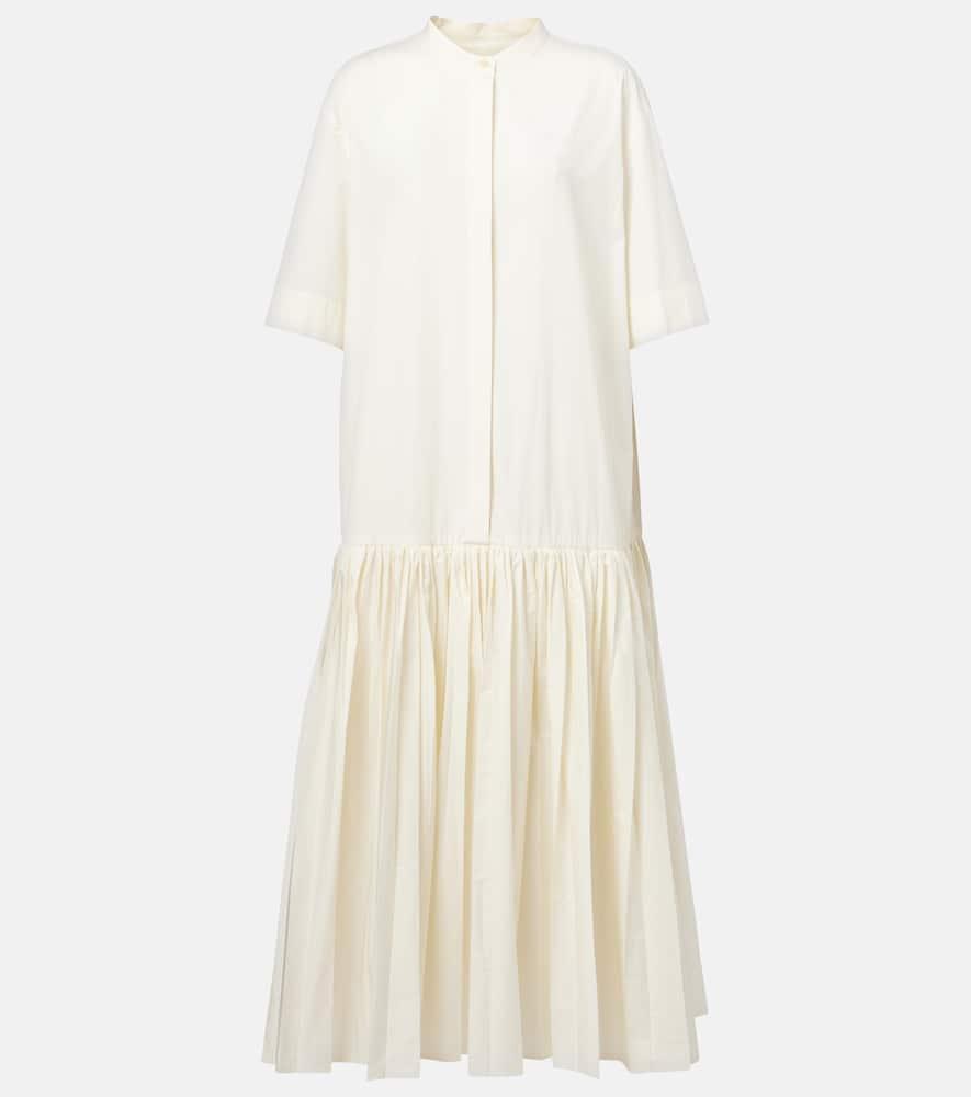 jil sander cotton poplin maxi dress