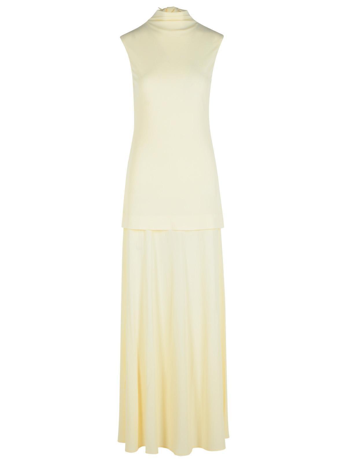 jil sander crepe sleeveless maxi dress