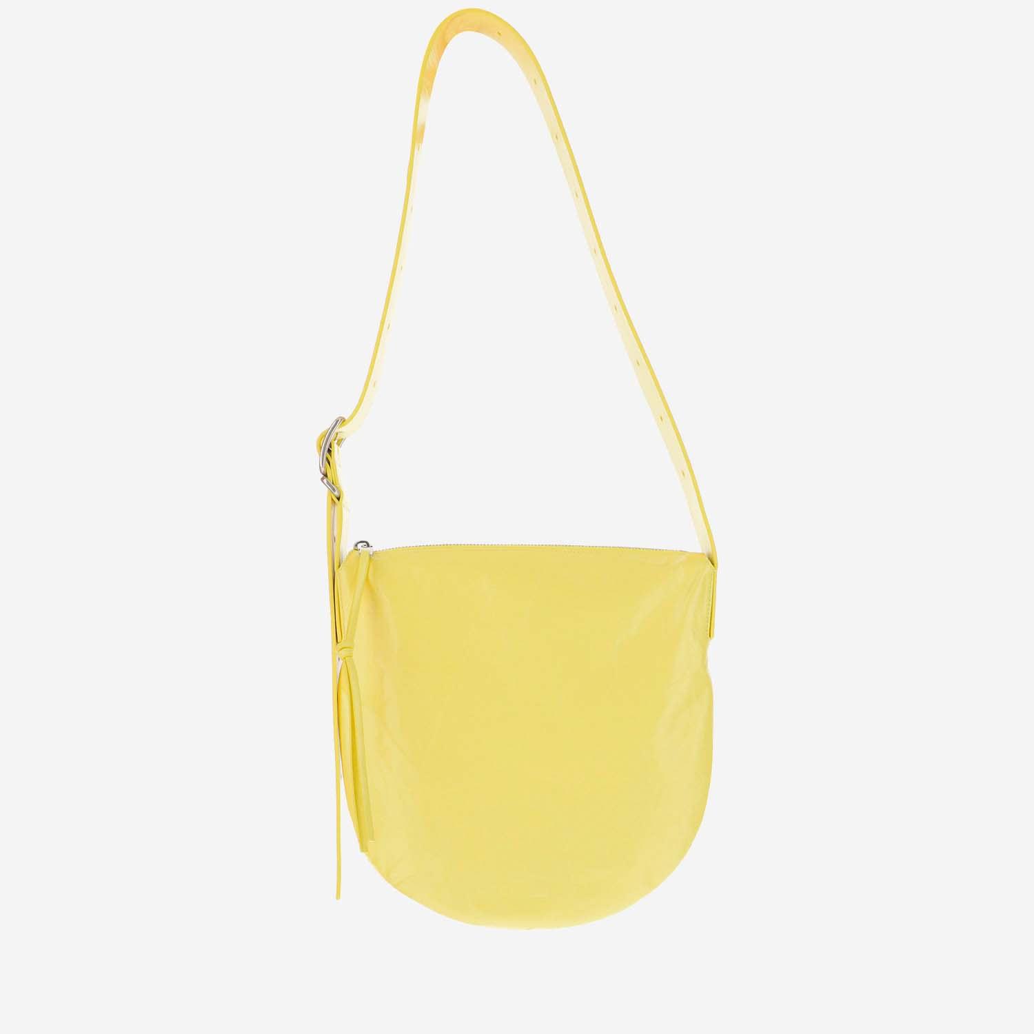 jil sander crinkled leather small shoulder bag