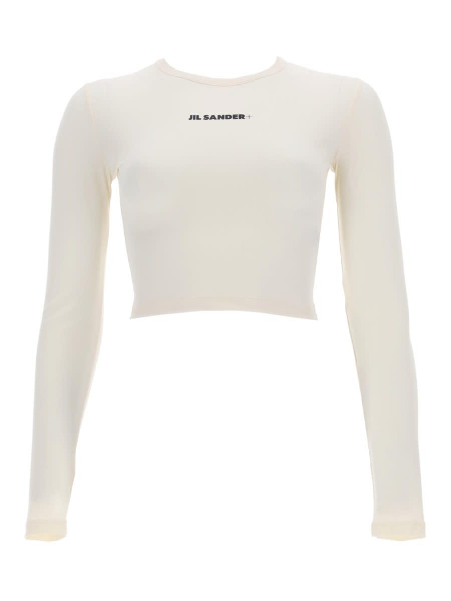 jil sander cropped top with logo