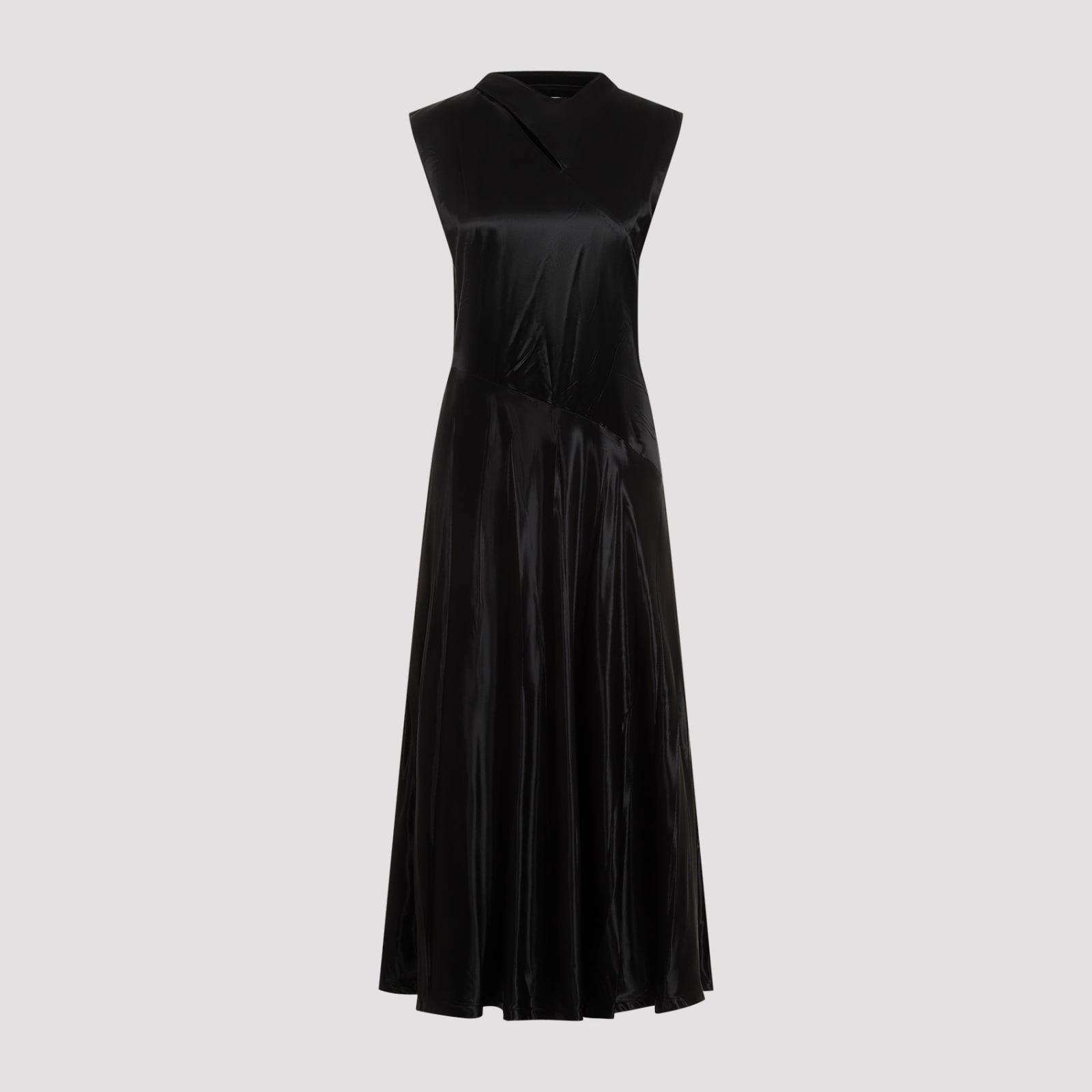 jil sander dress in black polyamide polyester