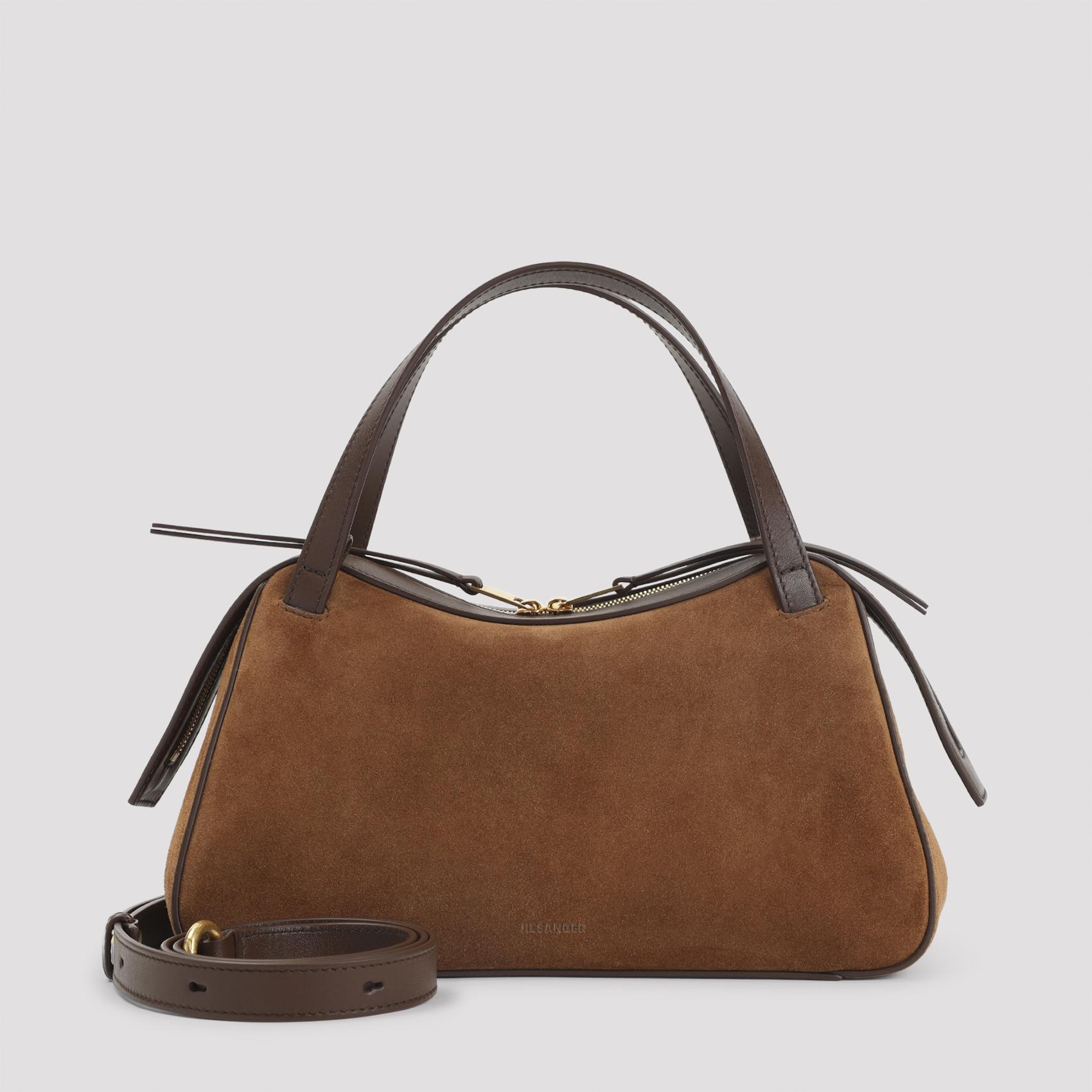 jil sander dune shoulder bag brown suede leather calf - women