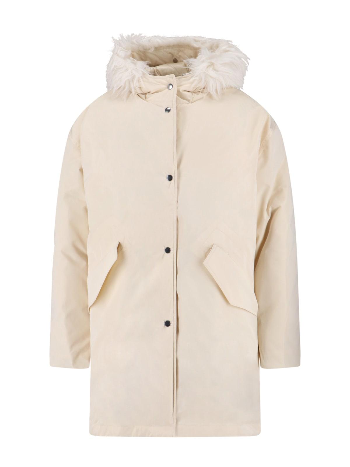 jil sander faux fur parka