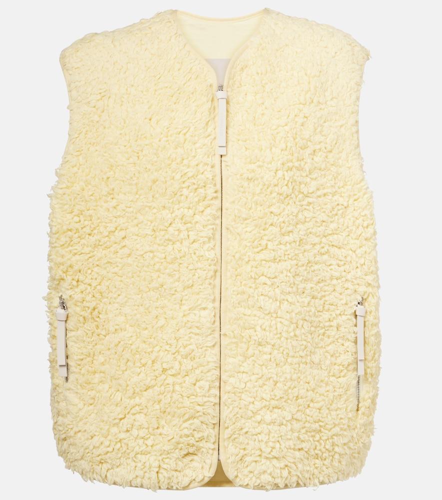 jil sander faux fur vest