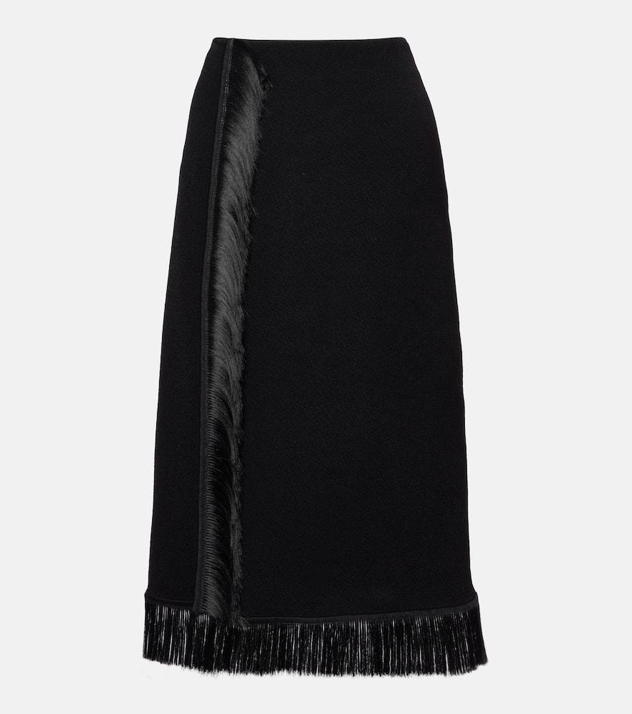 jil sander fringed midi skirt