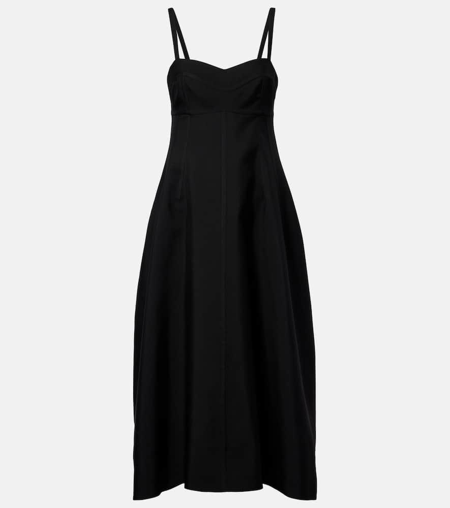 jil sander gabardine midi dress
