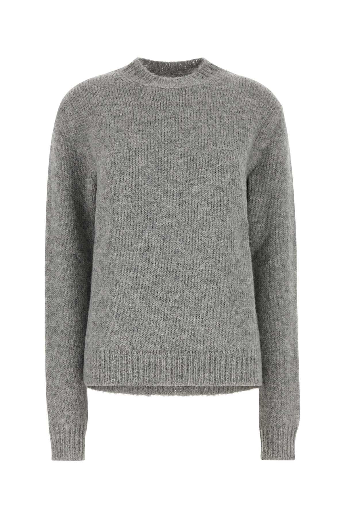 jil sander grey alpaca blend oversize sweater
