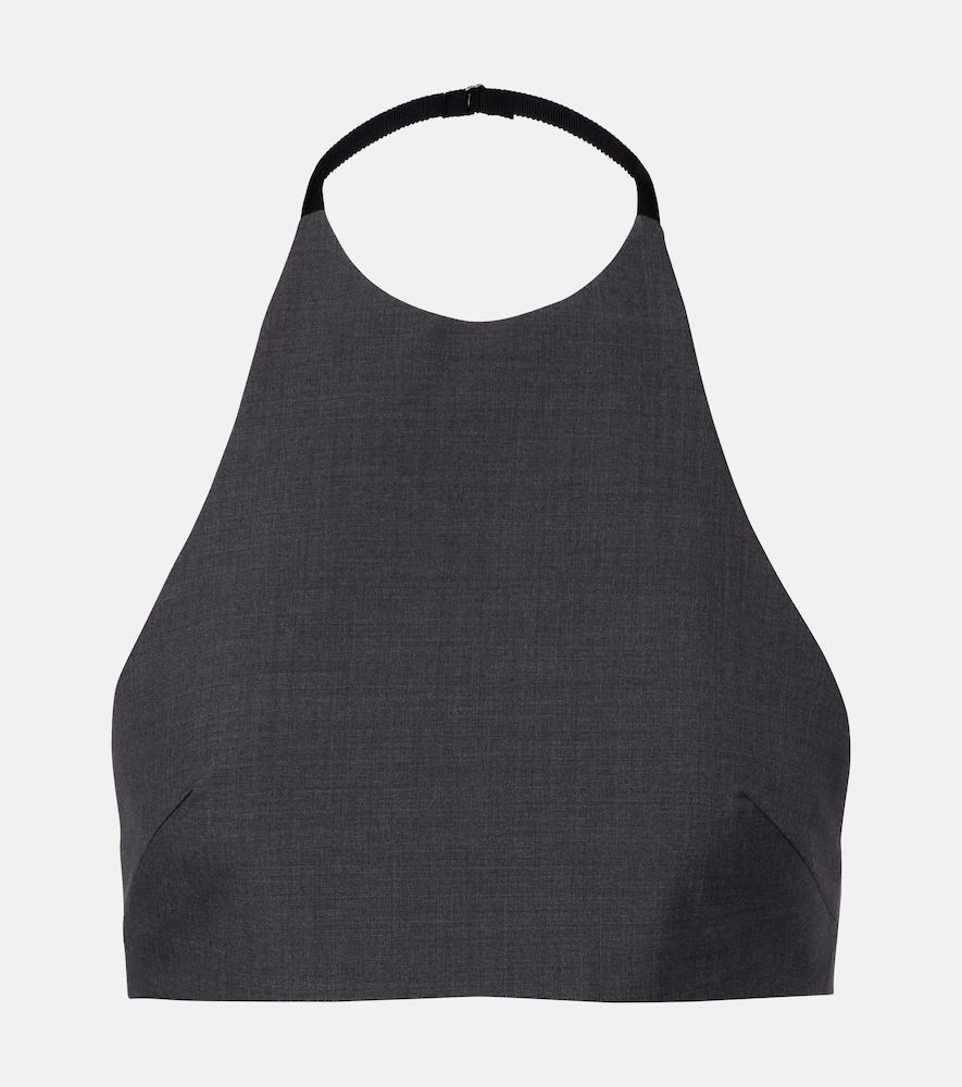 jil sander halterneck virgin wool crop top