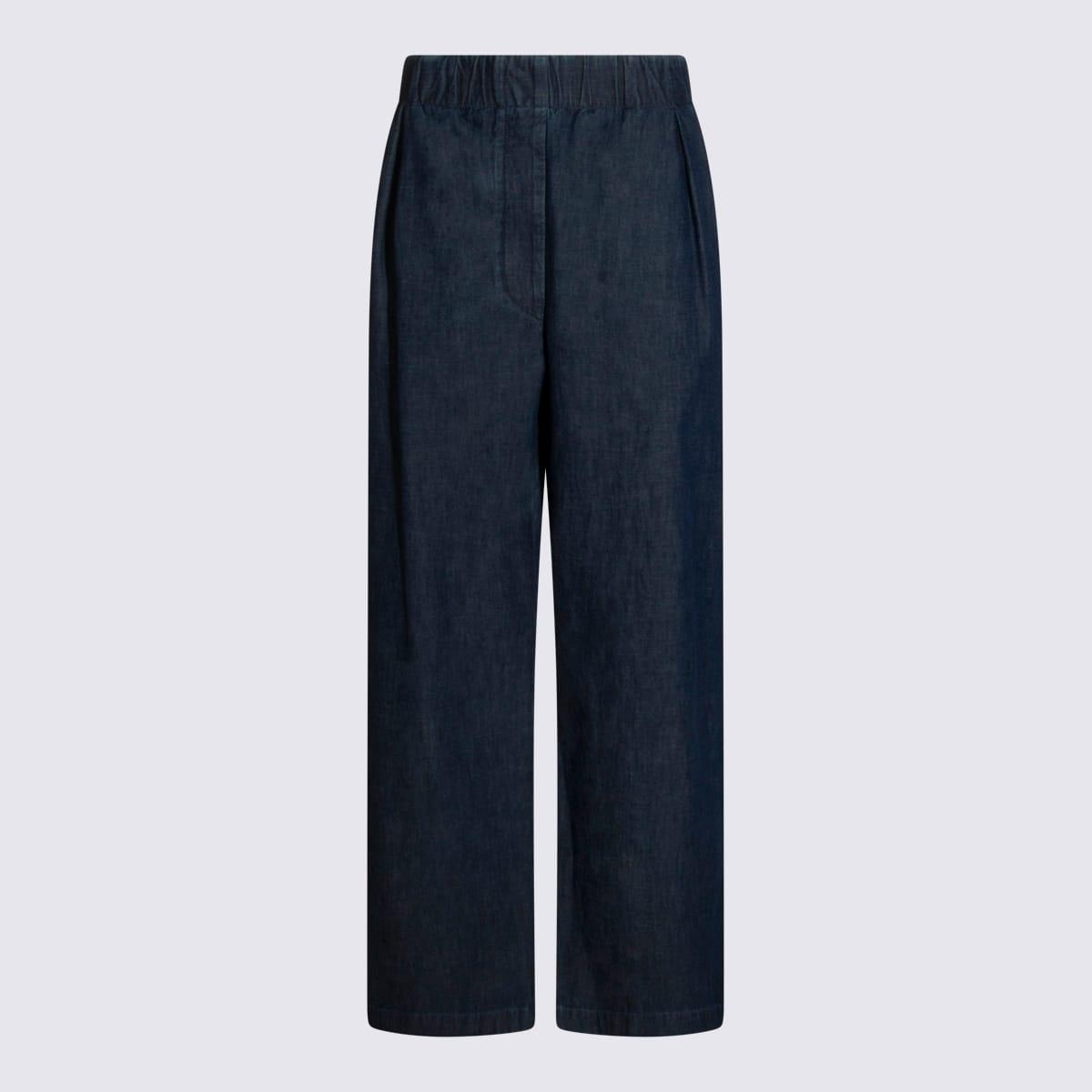 jil sander indigo cotton pant