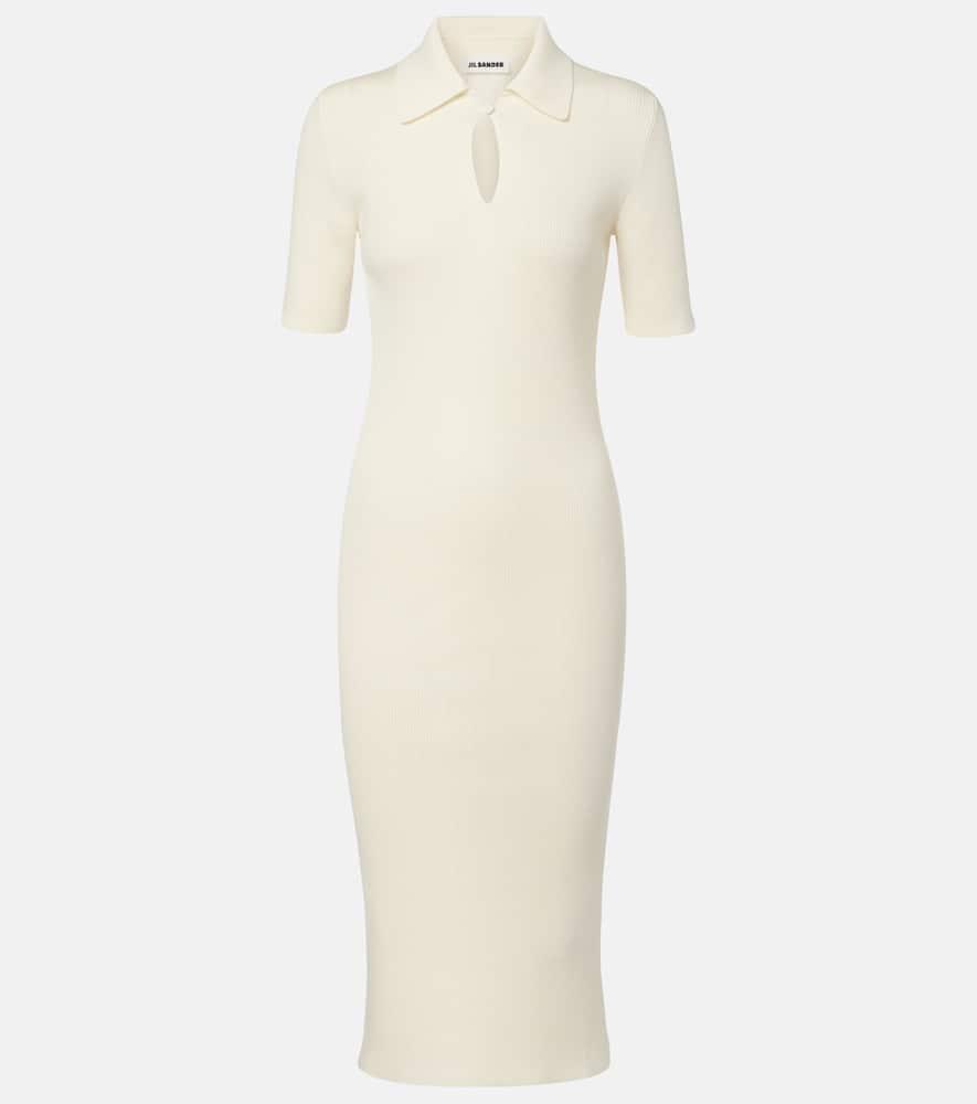 jil sander knitted wool midi dress