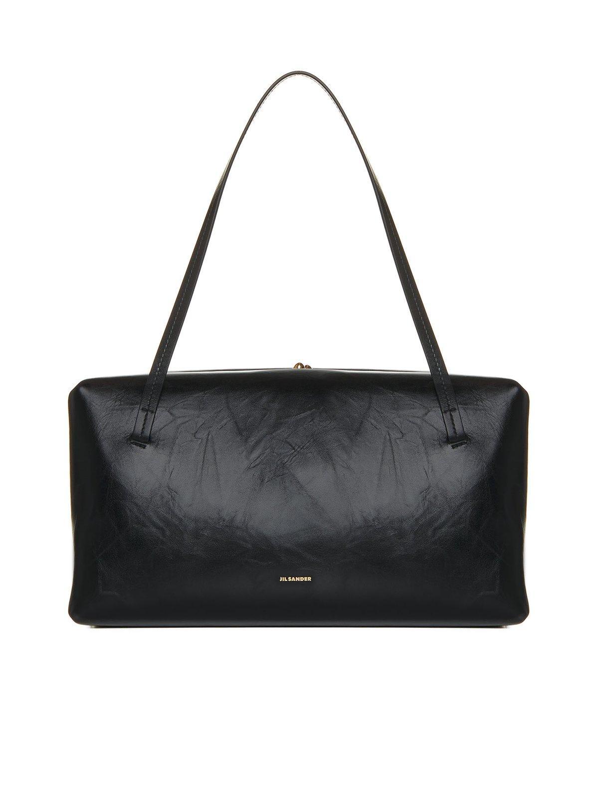 jil sander large goji pillow black leather bag
