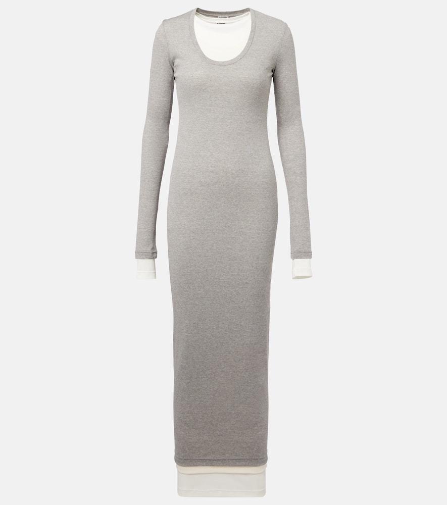 jil sander layered cotton jersey maxi dress