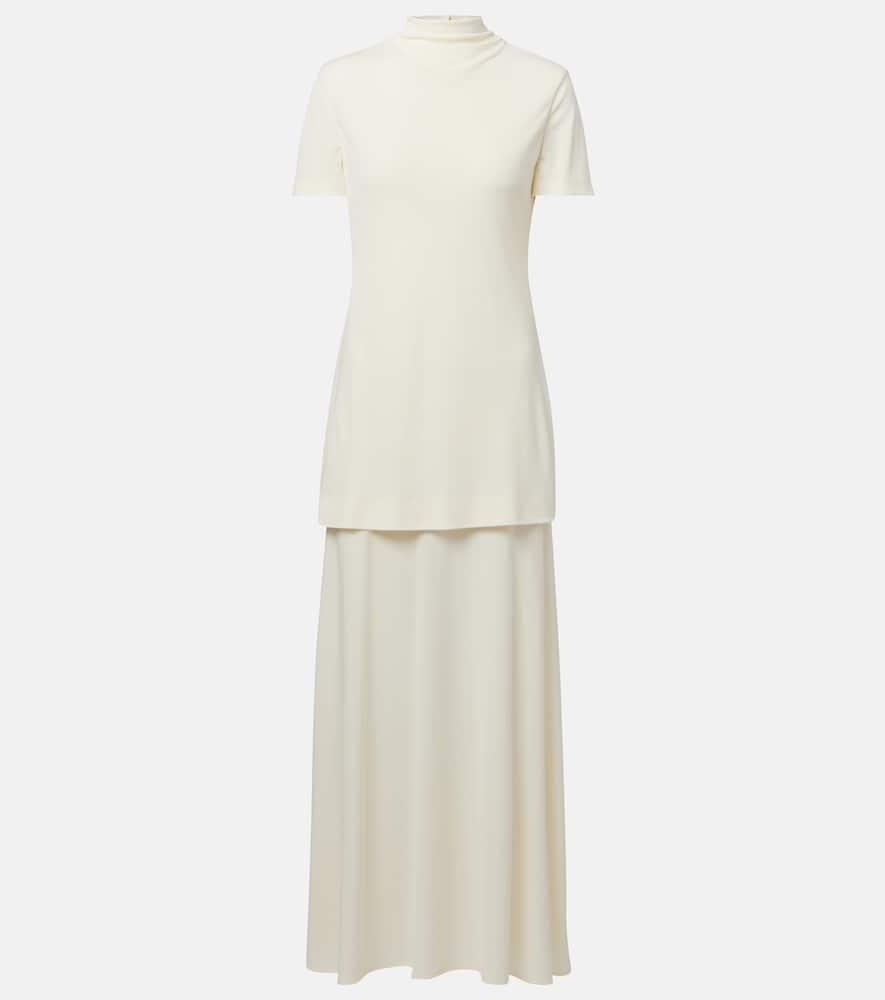 jil sander layered crêpe maxi dress