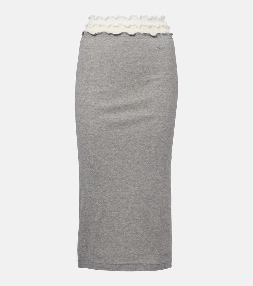 jil sander layered jersey midi skirt