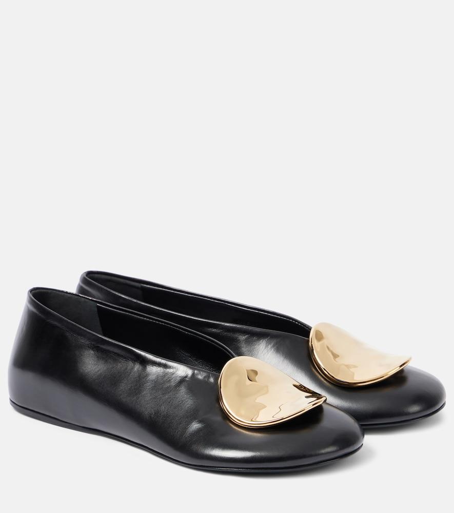 jil sander leather ballet flats