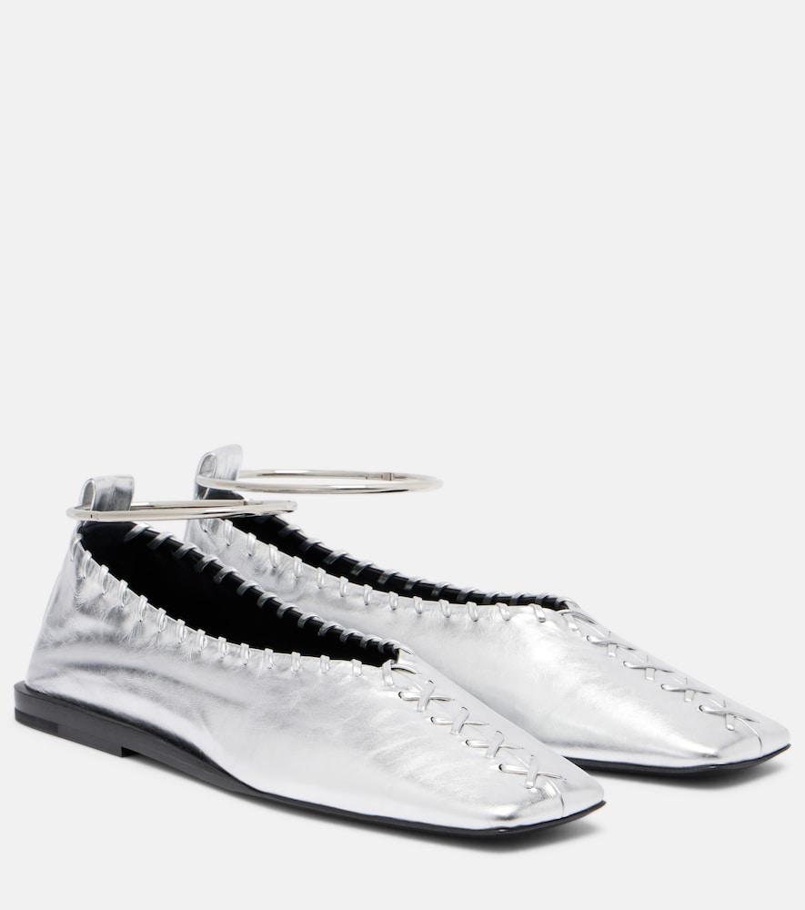 jil sander leather ballet flats