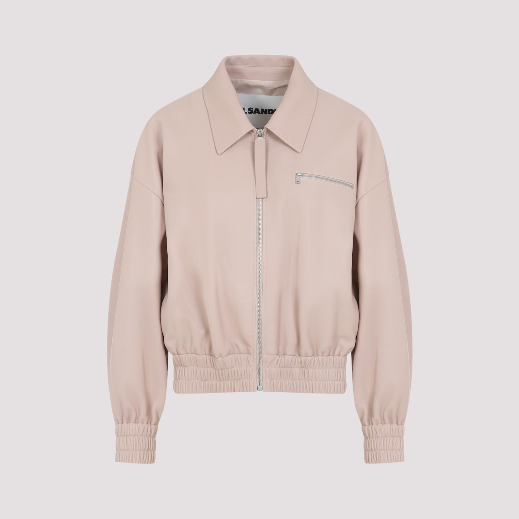 jil sander leather blouson soft nappa pink & purple ovine jacket - women