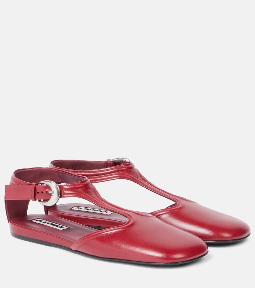 jil sander leather flats
