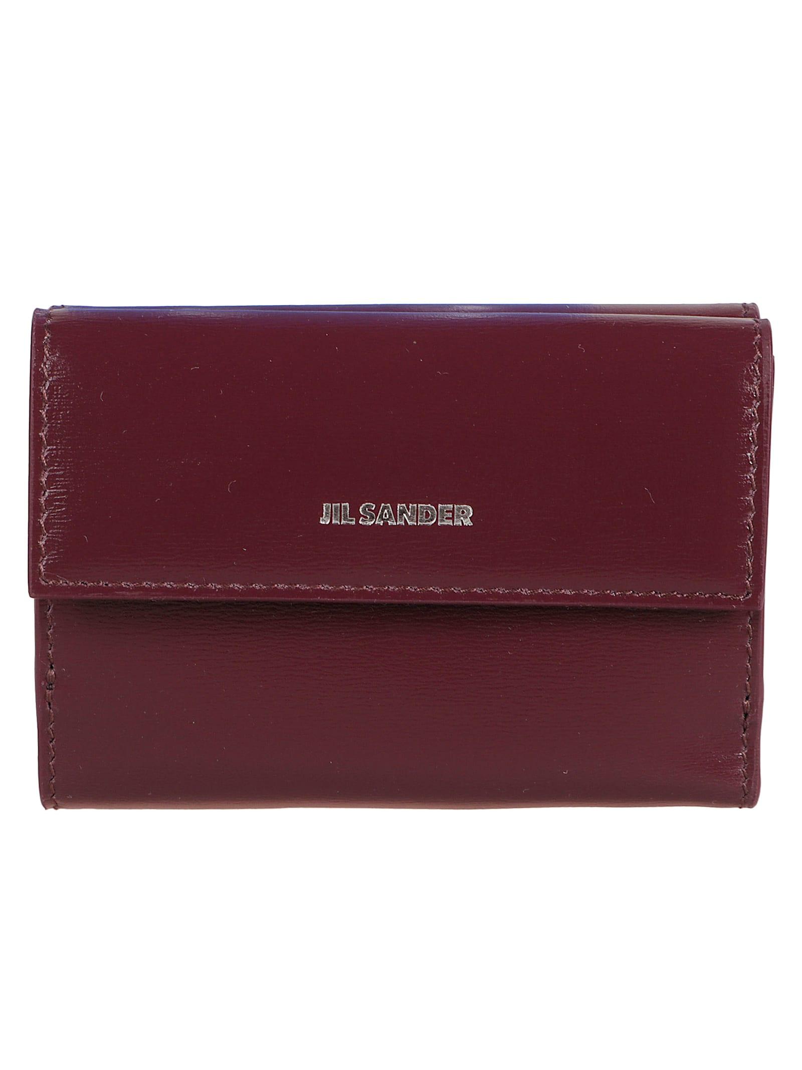 jil sander leather logo wallet