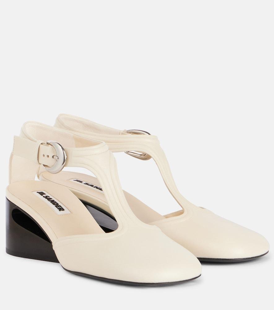 jil sander leather mary jane pumps