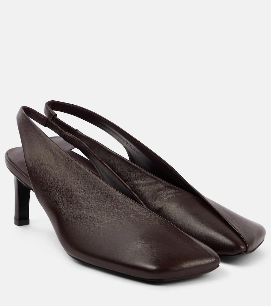 jil sander leather slingback pumps