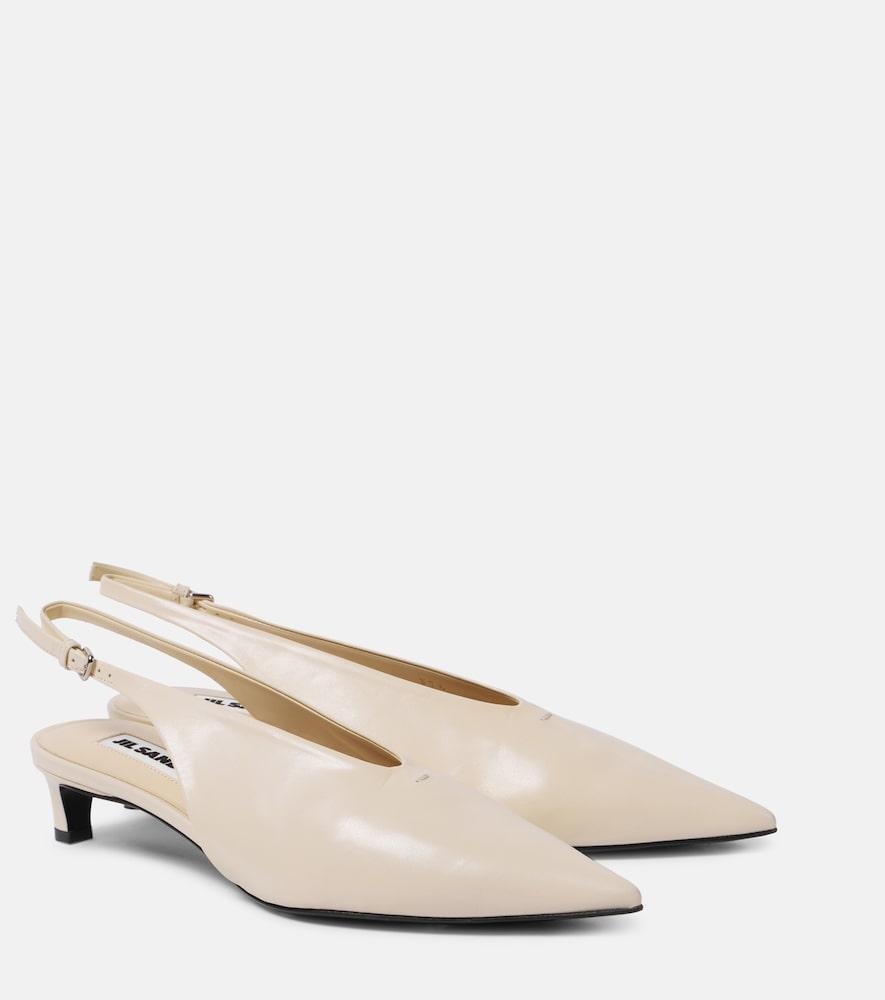 jil sander leather slingback pumps