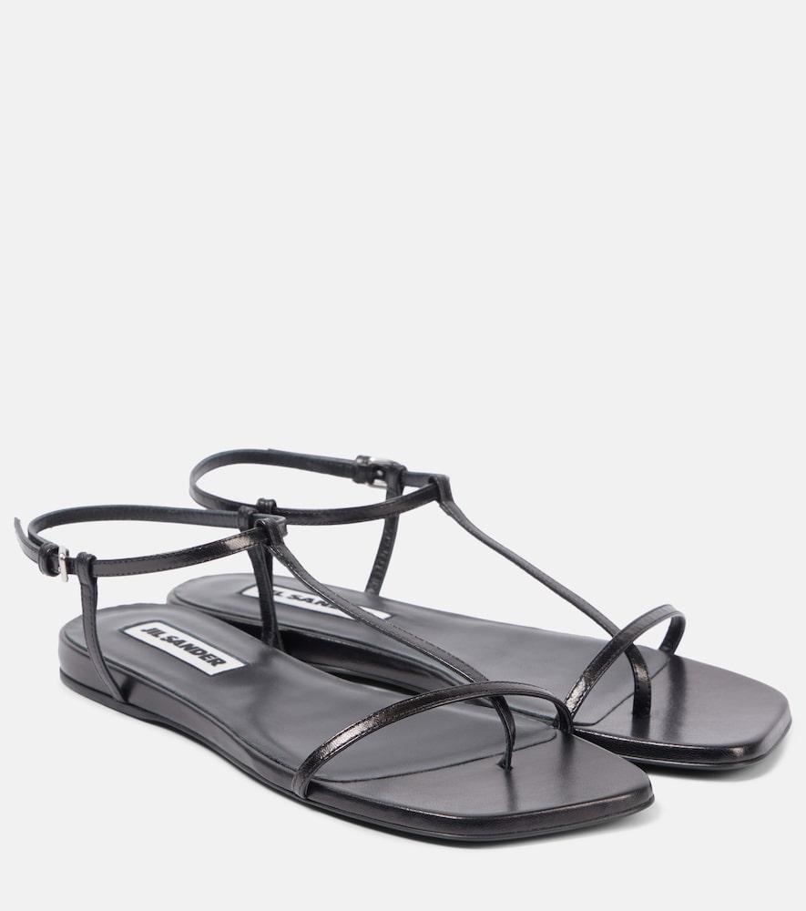 jil sander leather thong sandals