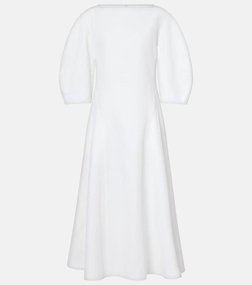 jil sander linen midi dress