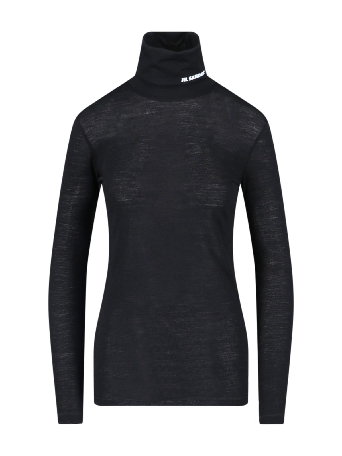 jil sander logo turtleneck sweater