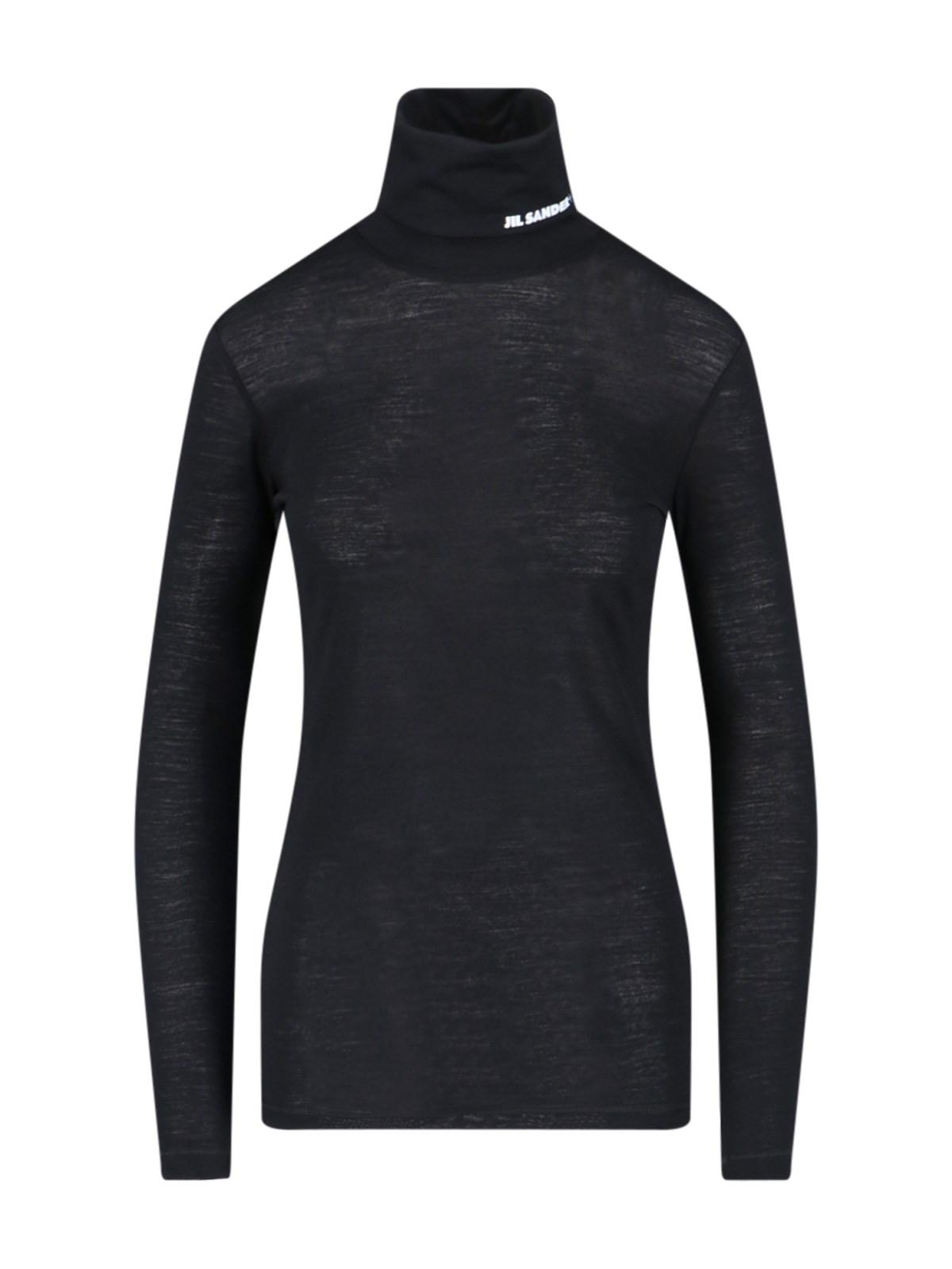 jil sander logo turtleneck sweater