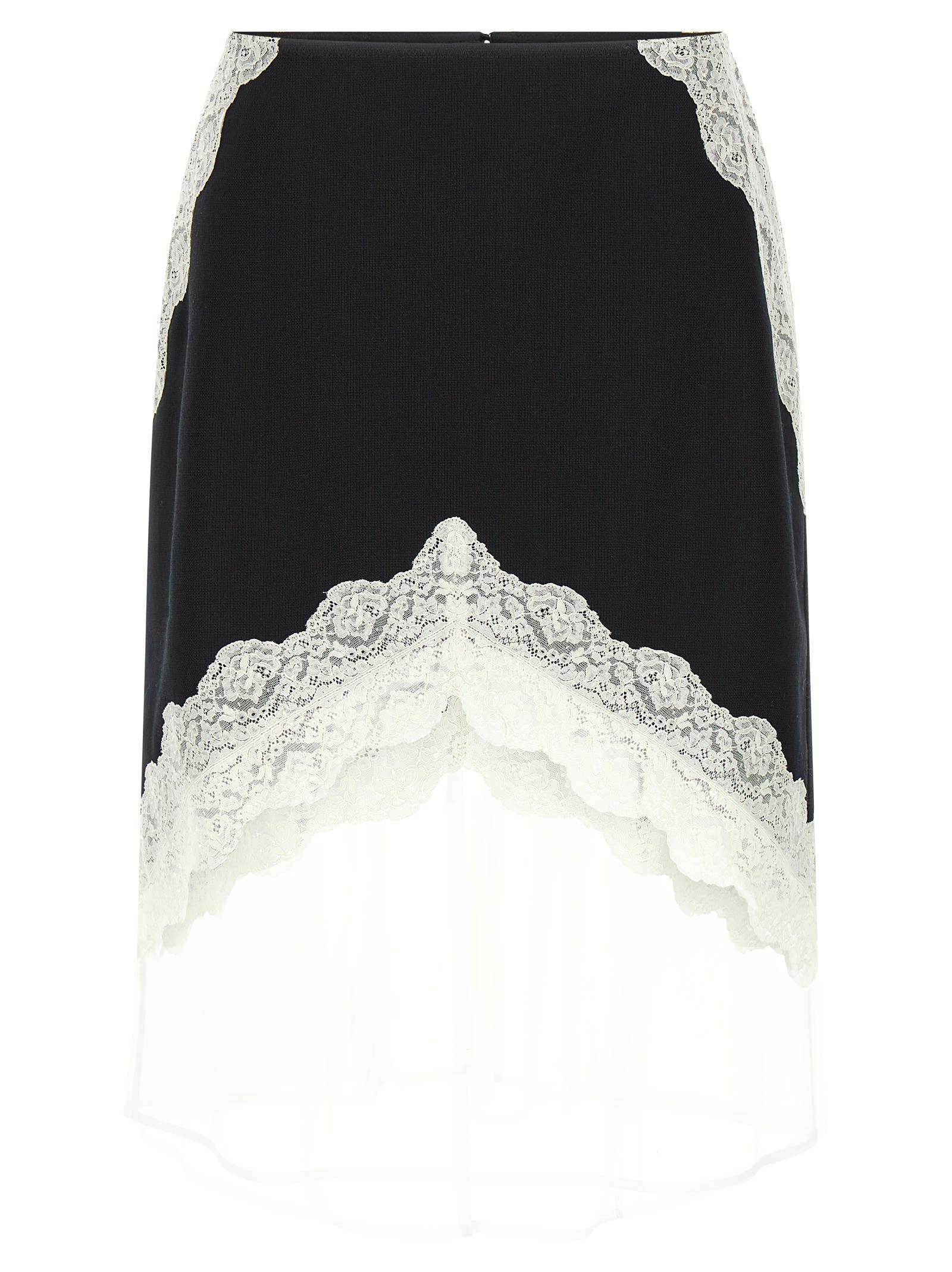 jil sander organza lace wool skirt