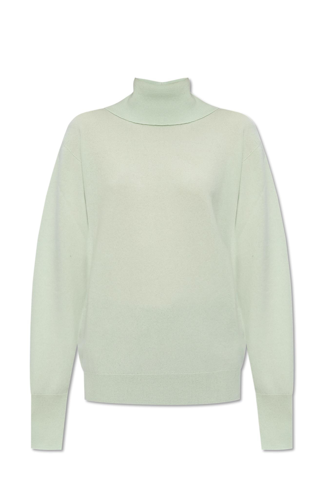 jil sander pale green wool turtleneck sweater