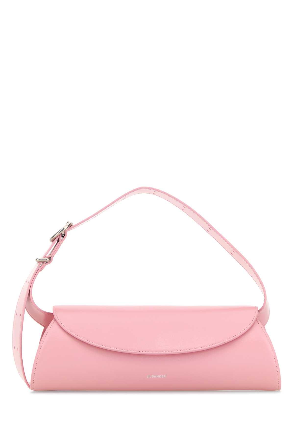 jil sander pink leather small cannolo crossbody bag