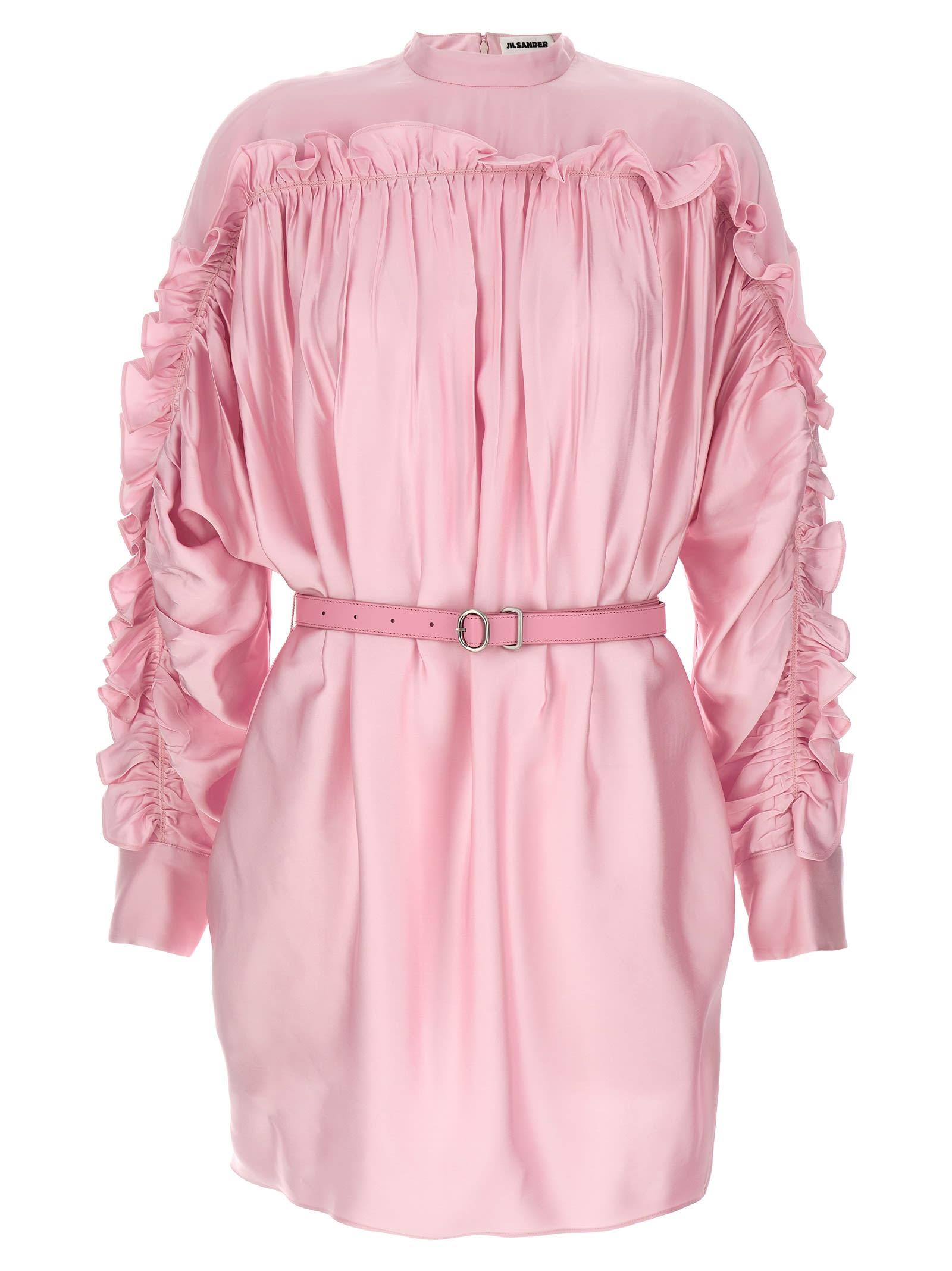 jil sander pink viscose dress