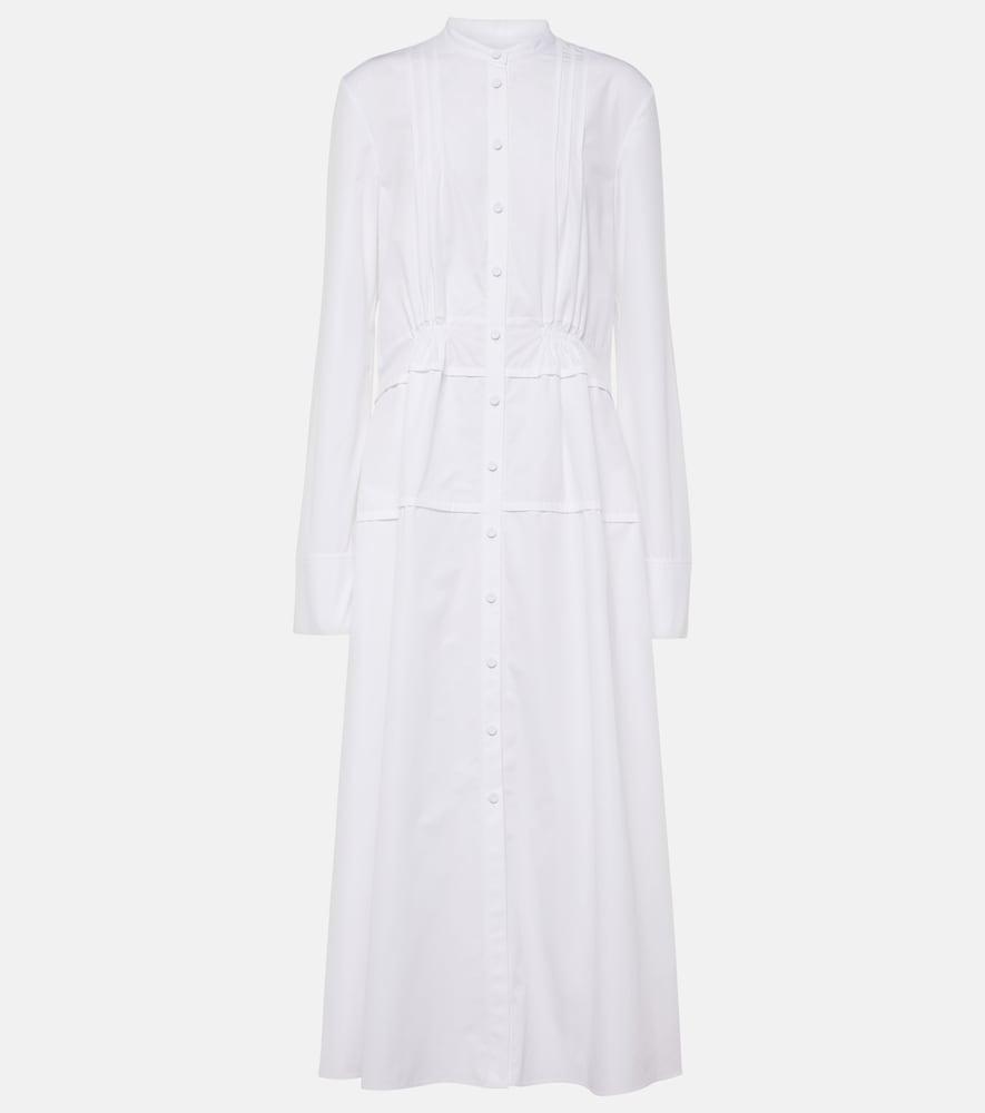 jil sander pleated cotton shirt dress