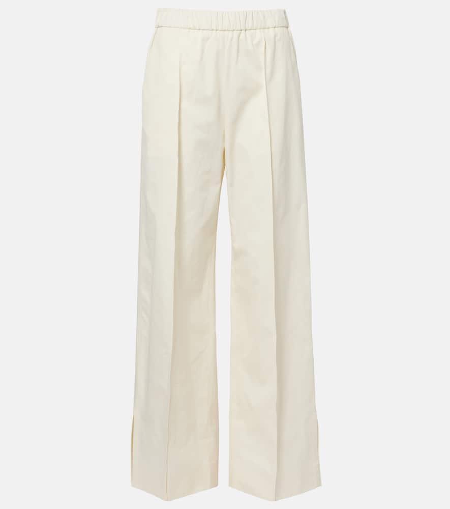 jil sander pleated cotton wide