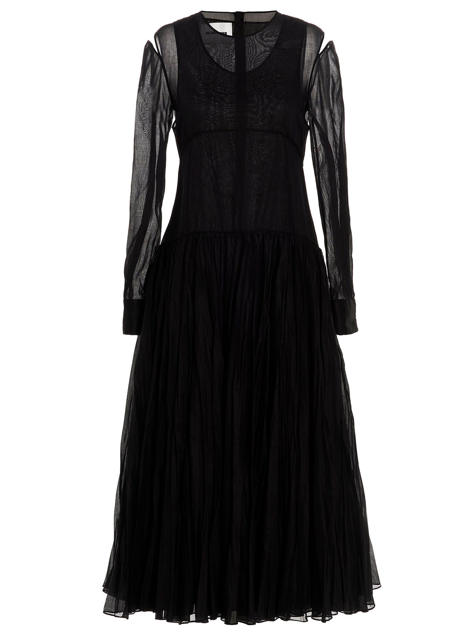 jil sander pleated skirt dress