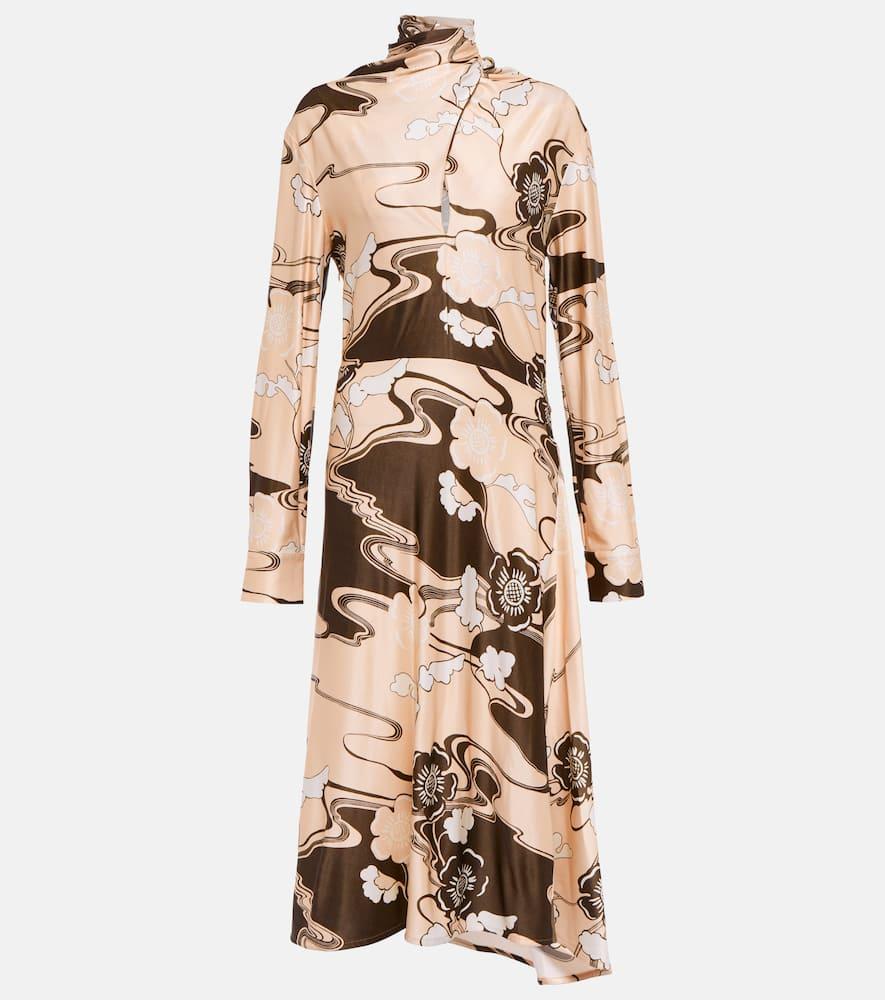 jil sander printed midi dress