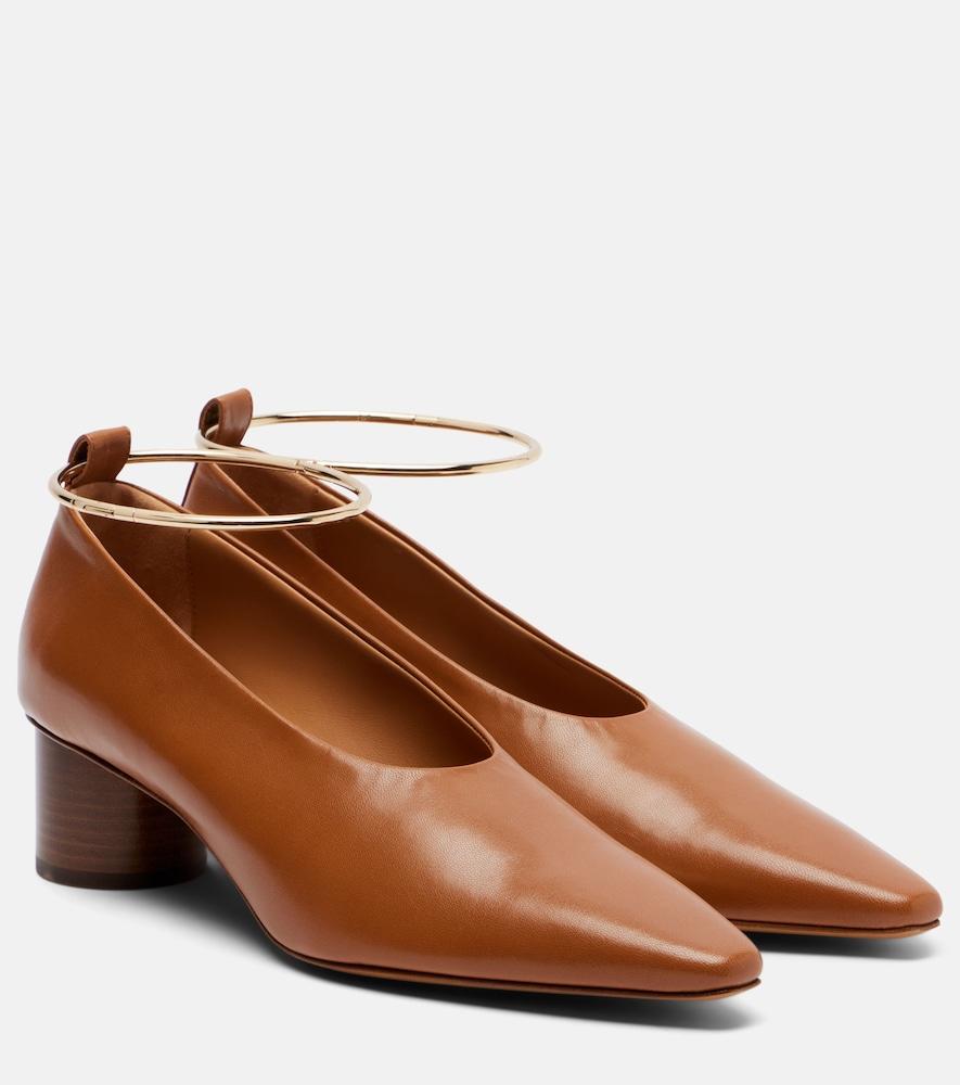 jil sander ring leather pumps