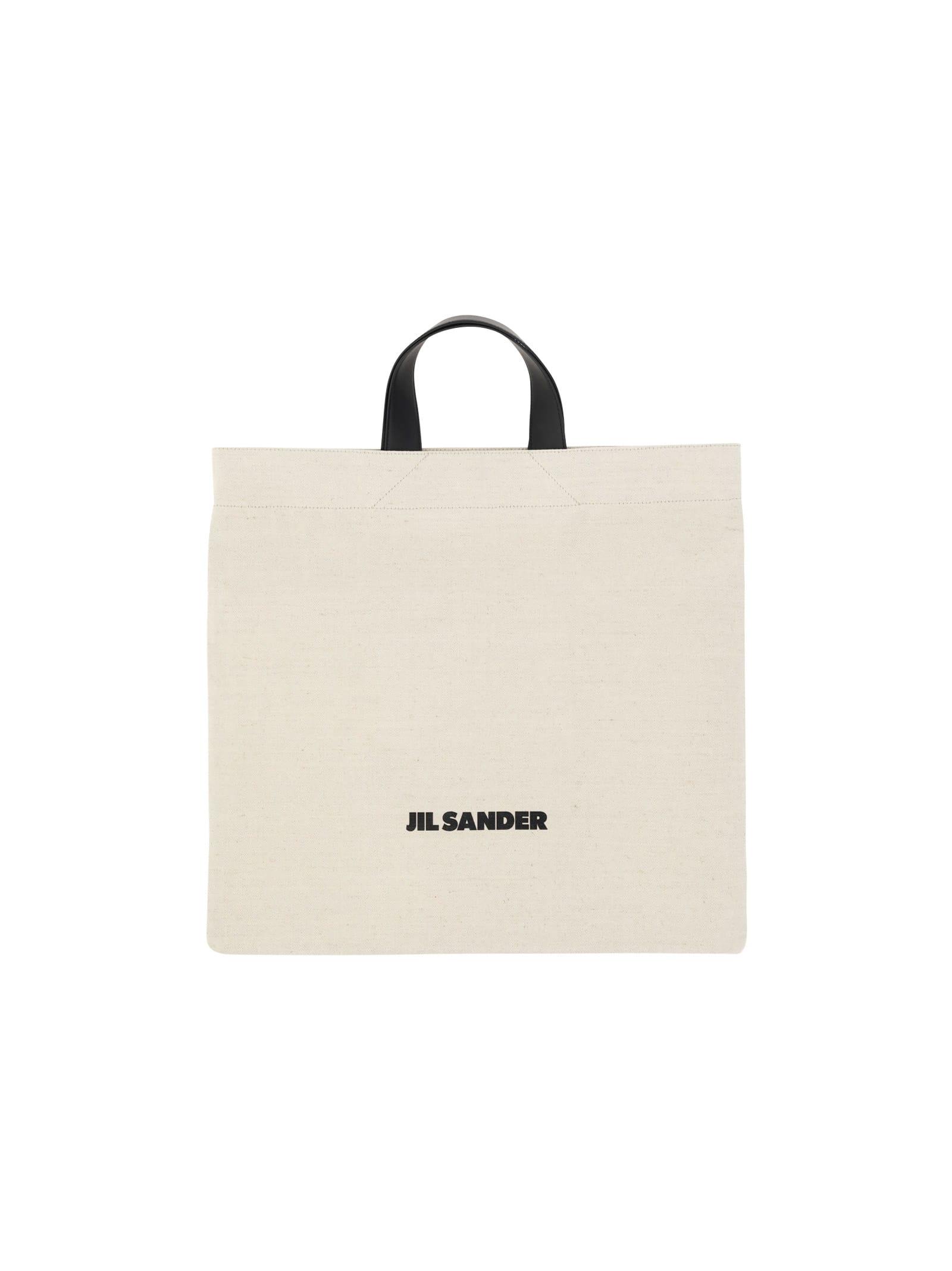 jil sander sand canvas shopping bag