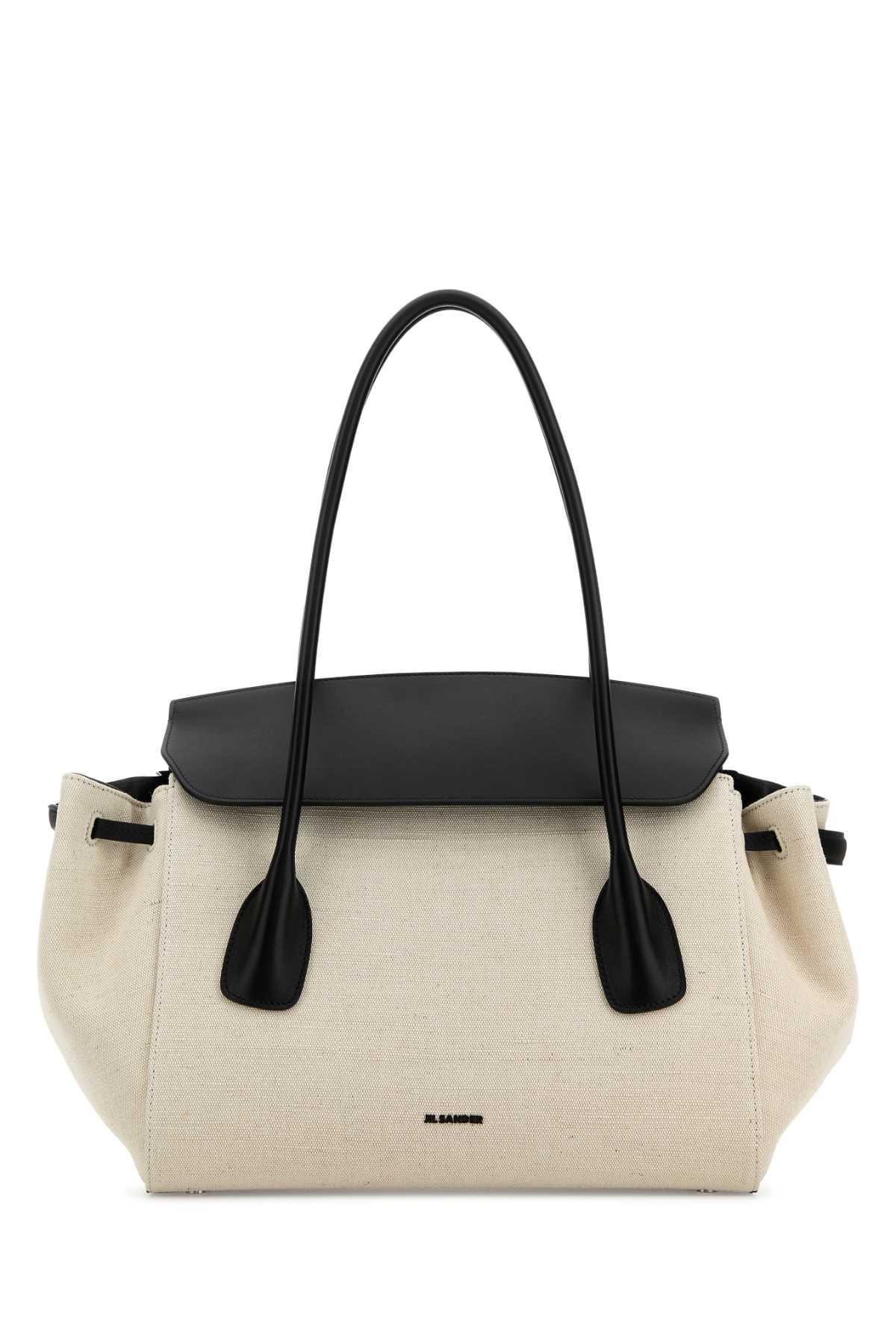 jil sander sand canvas small voyage shoulder bag