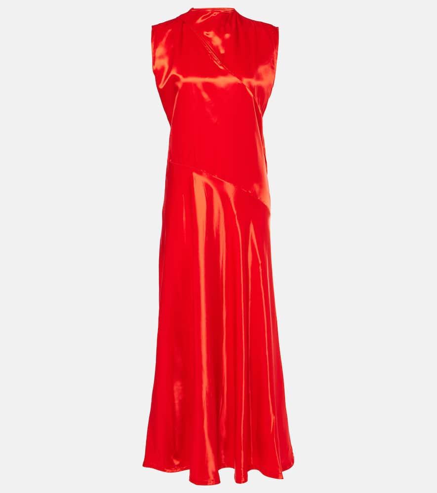 jil sander satin midi dress