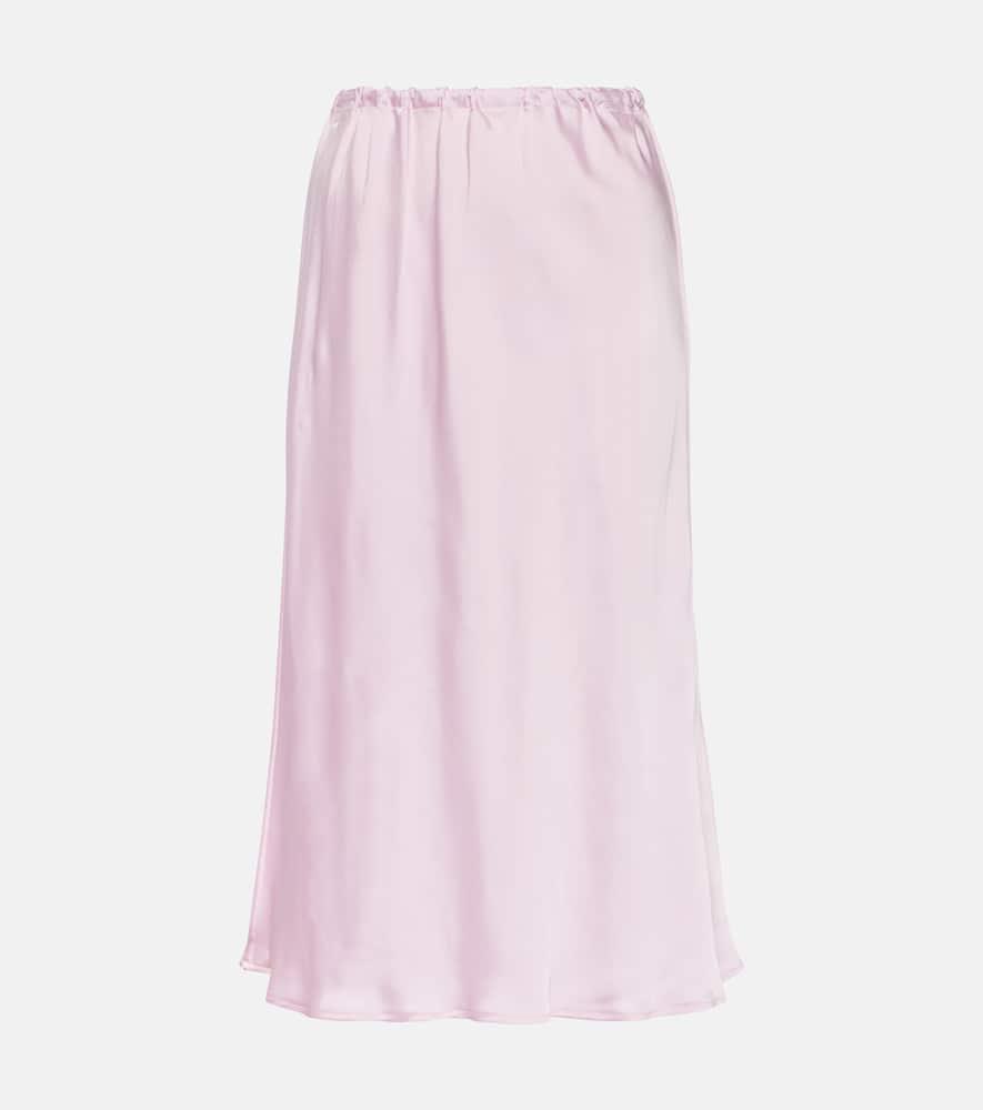 jil sander satin midi skirt