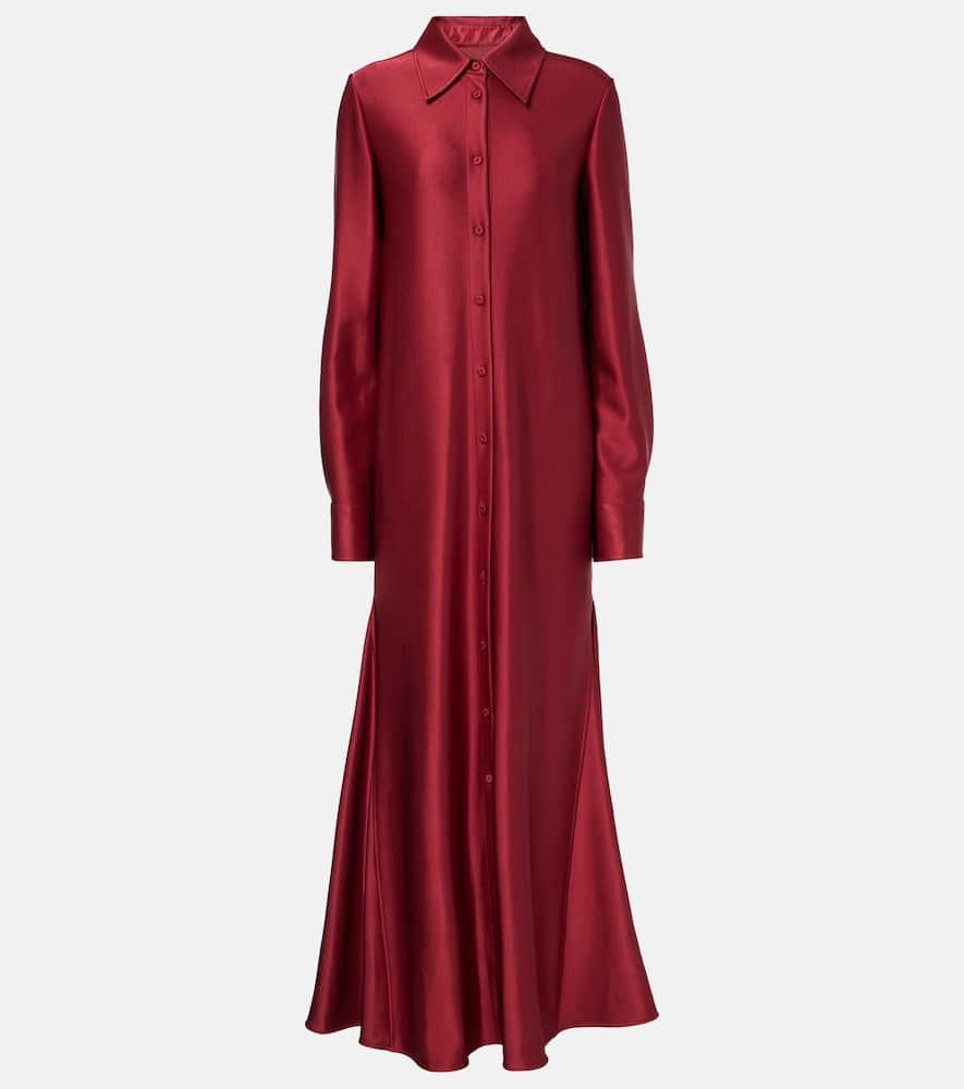 jil sander satin shirt dress
