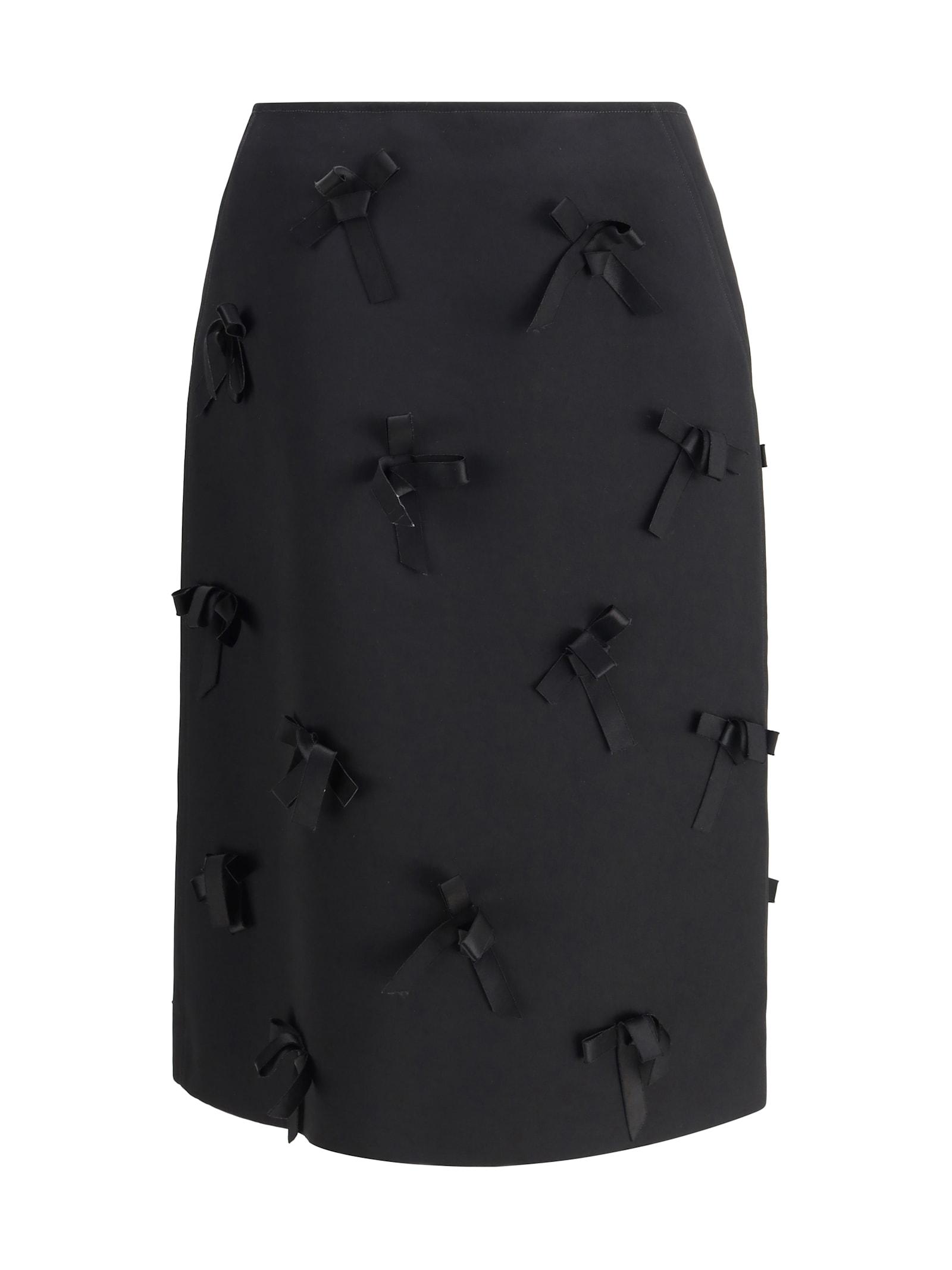 jil sander satin skirt with bows