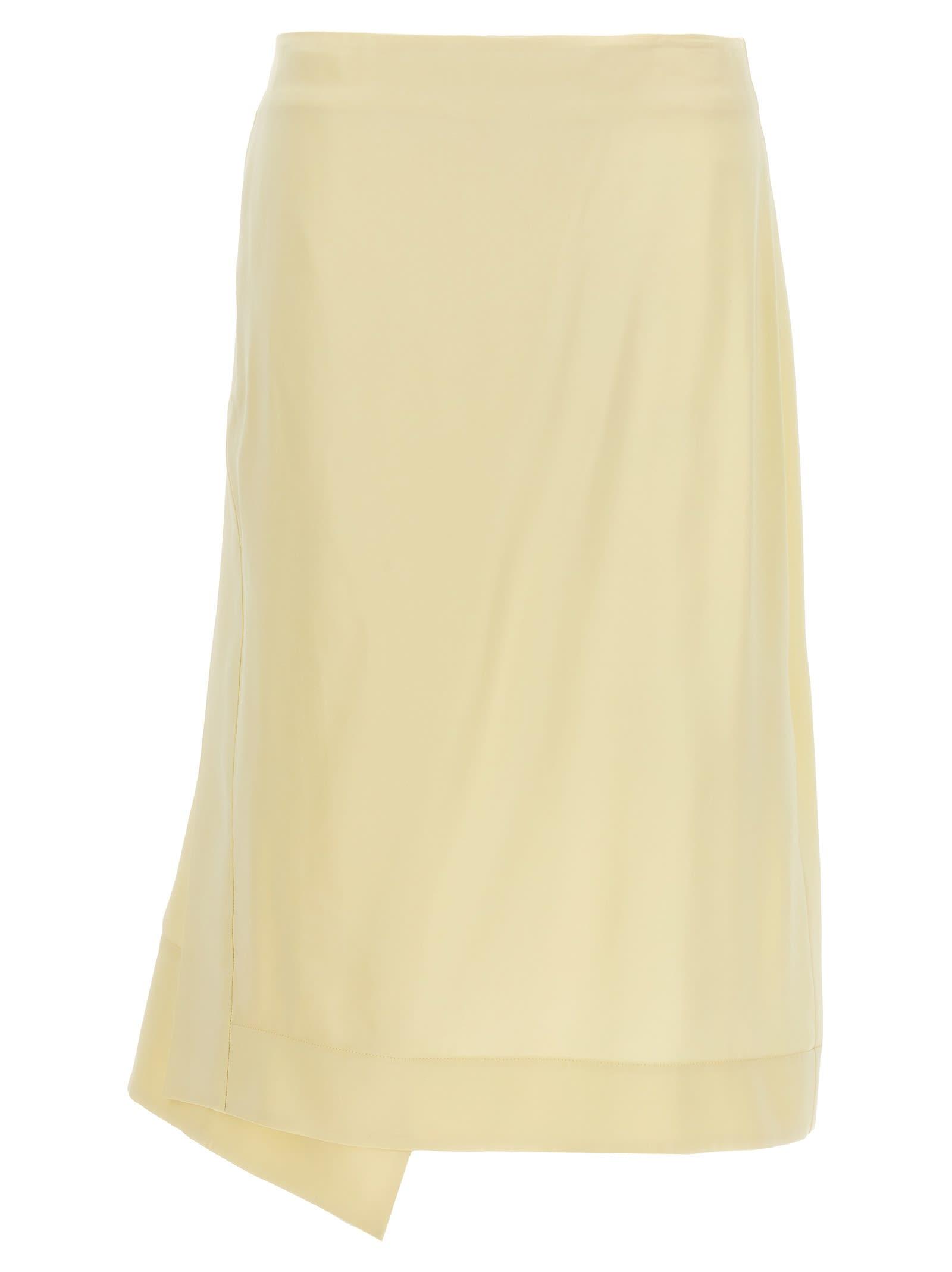jil sander satin skirt with side slit