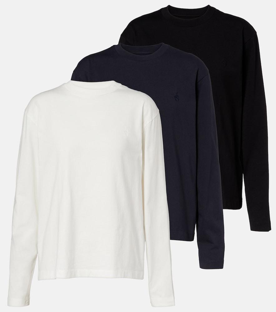 jil sander set of 3 cotton jersey t