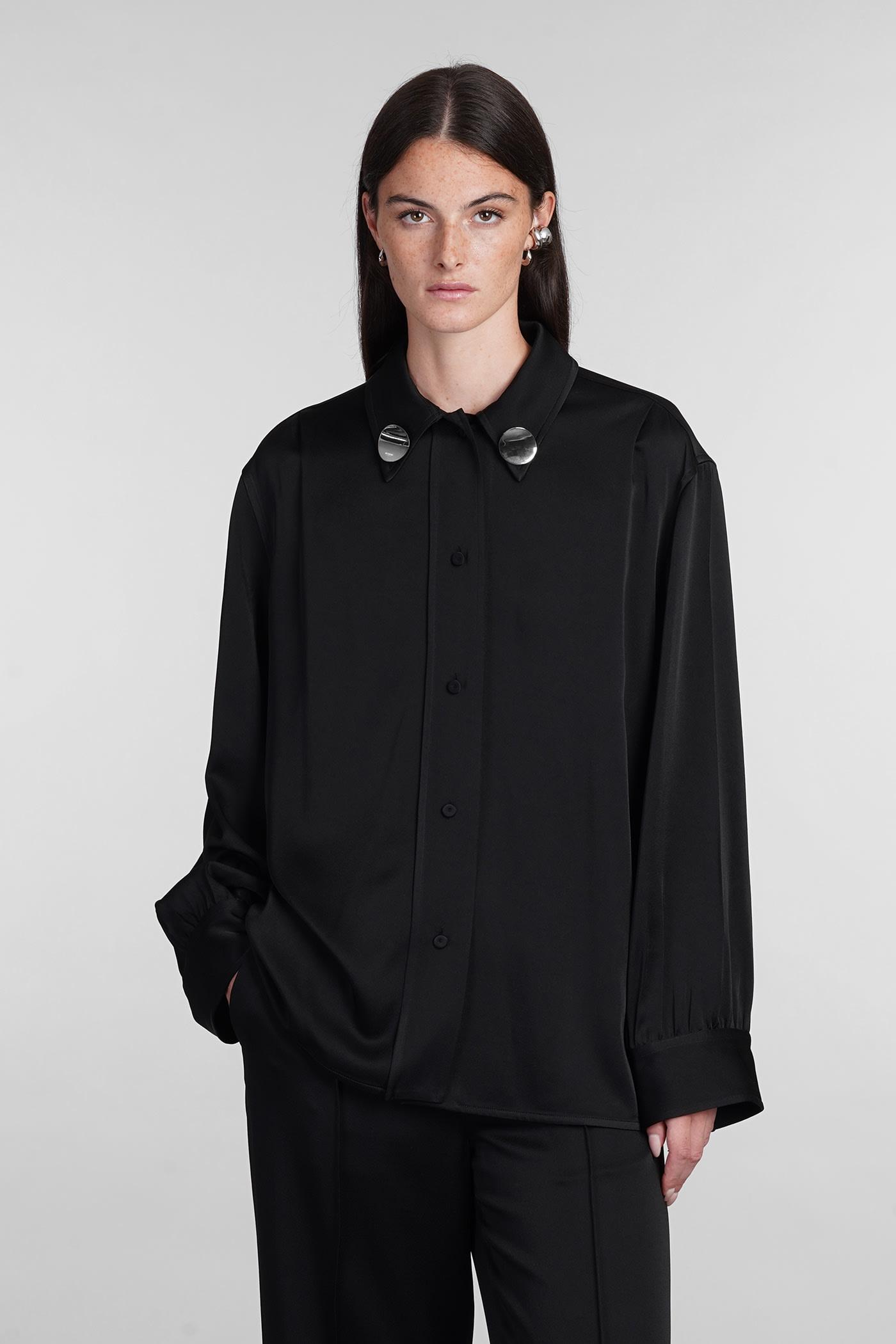 jil sander shirt in black acetate